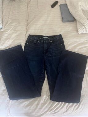 Good American Dark Blur Flare Jeans